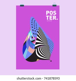 Abstract  Colorful Curvy Liquid Cover and Poster Design Template. Flat Line Shape and Pattern Layout Design Template.