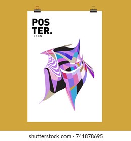 Abstract  Colorful Curvy Liquid Cover and Poster Design Template. Flat Line Shape and Pattern Layout Design Template.