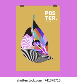 Abstract  Colorful Curvy Liquid Cover and Poster Design Template. Flat Line Shape and Pattern Layout Design Template.