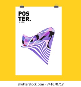 Abstract  Colorful Curvy Liquid Cover and Poster Design Template. Flat Line Shape and Pattern Layout Design Template.