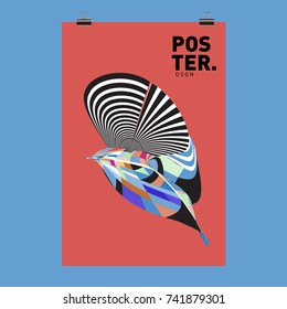 Abstract  Colorful Curvy Liquid Cover and Poster Design Template. Flat Line Shape and Pattern Layout Design Template.
