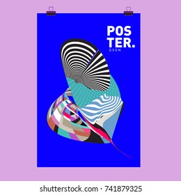 Abstract  Colorful Curvy Liquid Cover and Poster Design Template. Flat Line Shape and Pattern Layout Design Template.