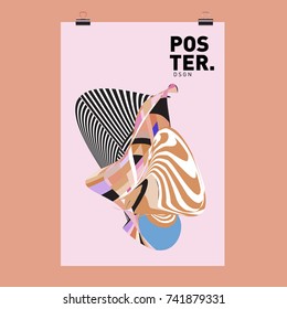 Abstract  Colorful Curvy Liquid Cover and Poster Design Template. Flat Line Shape and Pattern Layout Design Template.
