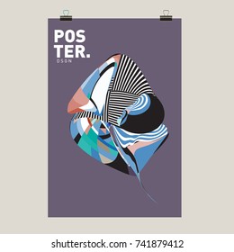 Abstract  Colorful Curvy Liquid Cover and Poster Design Template. Flat Line Shape and Pattern Layout Design Template.