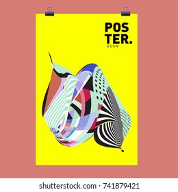 Abstract  Colorful Curvy Liquid Cover and Poster Design Template. Flat Line Shape and Pattern Layout Design Template.