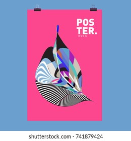 Abstract  Colorful Curvy Liquid Cover and Poster Design Template. Flat Line Shape and Pattern Layout Design Template.