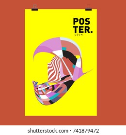 Abstract  Colorful Curvy Liquid Cover and Poster Design Template. Flat Line Shape and Pattern Layout Design Template.