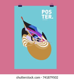 Abstract  Colorful Curvy Liquid Cover and Poster Design Template. Flat Line Shape and Pattern Layout Design Template.