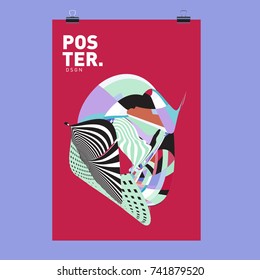 Abstract  Colorful Curvy Liquid Cover and Poster Design Template. Flat Line Shape and Pattern Layout Design Template.