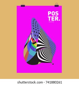Abstract  Colorful Curvy Liquid Cover and Poster Design Template. Flat Line Shape and Pattern Layout Design Template.