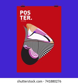 Abstract  Colorful Curvy Liquid Cover and Poster Design Template. Flat Line Shape and Pattern Layout Design Template.
