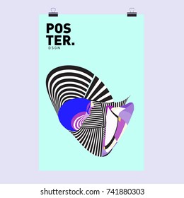 Abstract  Colorful Curvy Liquid Cover and Poster Design Template. Flat Line Shape and Pattern Layout Design Template.
