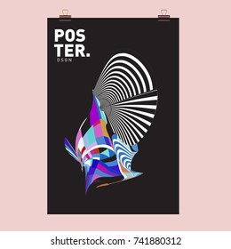 Abstract  Colorful Curvy Liquid Cover and Poster Design Template. Flat Line Shape and Pattern Layout Design Template.