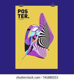 Abstract  Colorful Curvy Liquid Cover and Poster Design Template. Flat Line Shape and Pattern Layout Design Template.