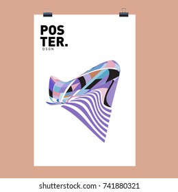 Abstract  Colorful Curvy Liquid Cover and Poster Design Template. Flat Line Shape and Pattern Layout Design Template.