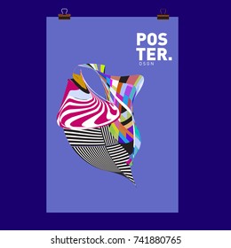 Abstract  Colorful Curvy Liquid Cover and Poster Design Template. Flat Line Shape and Pattern Layout Design Template.