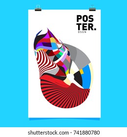 Abstract  Colorful Curvy Liquid Cover and Poster Design Template. Flat Line Shape and Pattern Layout Design Template.