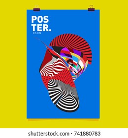 Abstract  Colorful Curvy Liquid Cover and Poster Design Template. Flat Line Shape and Pattern Layout Design Template.