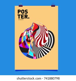 Abstract  Colorful Curvy Liquid Cover and Poster Design Template. Flat Line Shape and Pattern Layout Design Template.