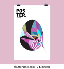 Abstract  Colorful Curvy Liquid Cover and Poster Design Template. Flat Line Shape and Pattern Layout Design Template.