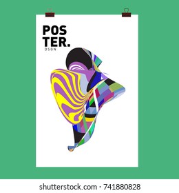 Abstract  Colorful Curvy Liquid Cover and Poster Design Template. Flat Line Shape and Pattern Layout Design Template.