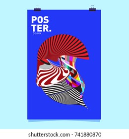 Abstract  Colorful Curvy Liquid Cover and Poster Design Template. Flat Line Shape and Pattern Layout Design Template.