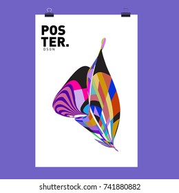 Abstract  Colorful Curvy Liquid Cover and Poster Design Template. Flat Line Shape and Pattern Layout Design Template.