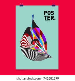 Abstract  Colorful Curvy Liquid Cover and Poster Design Template. Flat Line Shape and Pattern Layout Design Template.