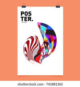 Abstract  Colorful Curvy Liquid Cover and Poster Design Template. Flat Line Shape and Pattern Layout Design Template.