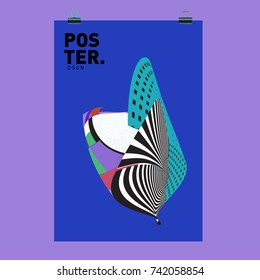 Abstract  Colorful Curvy Liquid Cover and Poster Design Template. Flat Line Shape and Pattern Layout Design Template.