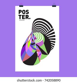 Abstract  Colorful Curvy Liquid Cover and Poster Design Template. Flat Line Shape and Pattern Layout Design Template.
