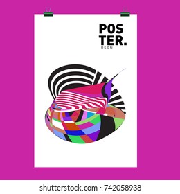 Abstract  Colorful Curvy Liquid Cover and Poster Design Template. Flat Line Shape and Pattern Layout Design Template.