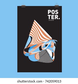 Abstract  Colorful Curvy Liquid Cover and Poster Design Template. Flat Line Shape and Pattern Layout Design Template.