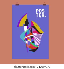 Abstract  Colorful Curvy Liquid Cover and Poster Design Template. Flat Line Shape and Pattern Layout Design Template.