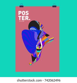Abstract  Colorful Curvy Liquid Cover and Poster Design Template. Flat Line Shape and Pattern Layout Design Template.