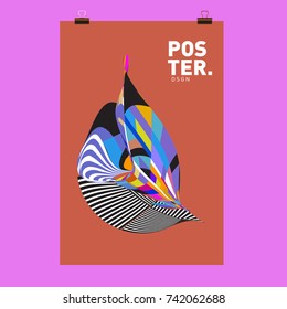 Abstract  Colorful Curvy Liquid Cover and Poster Design Template. Flat Line Shape and Pattern Layout Design Template.
