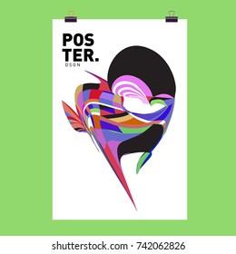 Abstract  Colorful Curvy Liquid Cover and Poster Design Template. Flat Line Shape and Pattern Layout Design Template.