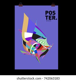 Abstract  Colorful Curvy Liquid Cover and Poster Design Template. Flat Line Shape and Pattern Layout Design Template.