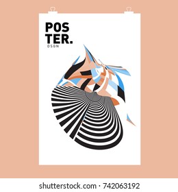 Abstract  Colorful Curvy Liquid Cover and Poster Design Template. Flat Line Shape and Pattern Layout Design Template.