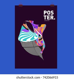 Abstract  Colorful Curvy Liquid Cover and Poster Design Template. Flat Line Shape and Pattern Layout Design Template.