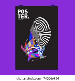 Abstract  Colorful Curvy Liquid Cover and Poster Design Template. Flat Line Shape and Pattern Layout Design Template.