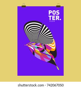 Abstract  Colorful Curvy Liquid Cover and Poster Design Template. Flat Line Shape and Pattern Layout Design Template.