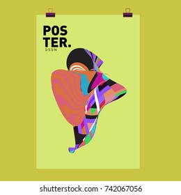 Abstract  Colorful Curvy Liquid Cover and Poster Design Template. Flat Line Shape and Pattern Layout Design Template.