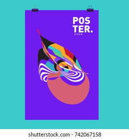 Abstract  Colorful Curvy Liquid Cover and Poster Design Template. Flat Line Shape and Pattern Layout Design Template.