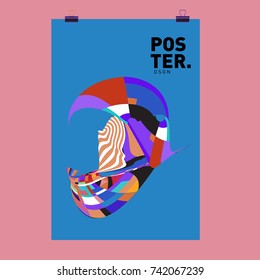 Abstract  Colorful Curvy Liquid Cover and Poster Design Template. Flat Line Shape and Pattern Layout Design Template.