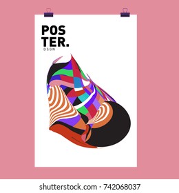 Abstract  Colorful Curvy Liquid Cover and Poster Design Template. Flat Line Shape and Pattern Layout Design Template.
