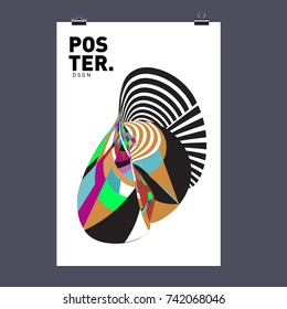 Abstract  Colorful Curvy Liquid Cover and Poster Design Template. Flat Line Shape and Pattern Layout Design Template.