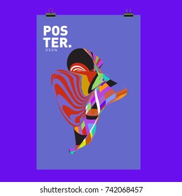 Abstract  Colorful Curvy Liquid Cover and Poster Design Template. Flat Line Shape and Pattern Layout Design Template.