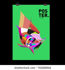 Abstract  Colorful Curvy Liquid Cover and Poster Design Template. Flat Line Shape and Pattern Layout Design Template.