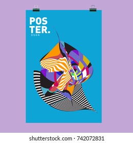 Abstract  Colorful Curvy Liquid Cover and Poster Design Template. Flat Line Shape and Pattern Layout Design Template.